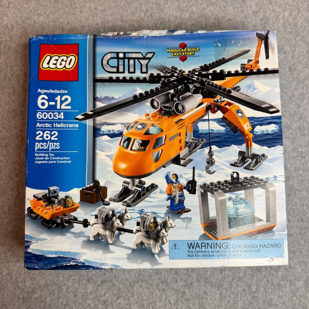 LEGO City Arctic Helicrane 60034 Building Toy Set 262 Pieces New NIB